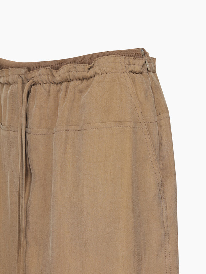 Camel flowy skirt with drawstring - sisley k gonne longuette - Camel | Sisley K image number 3
